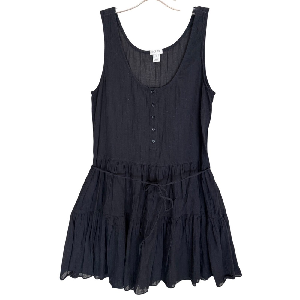 J Crew Black Henley Tank Dress Women Size XS Excellent Condition Casual - Picture 2 of 3